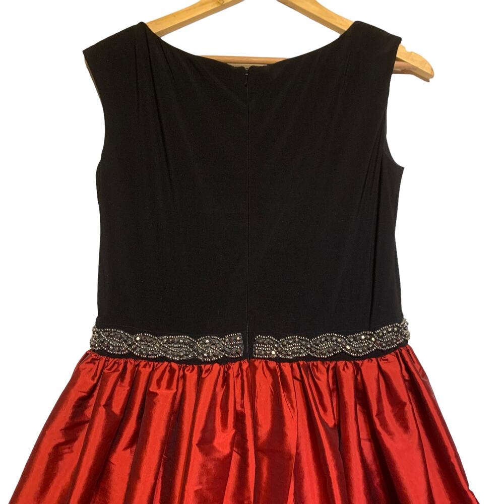 Alex Evening Black And Red Beaded Waist Gown sz 6 - Picture 4 of 10